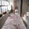 RGLXING Runner Rug, Non-Slip Hallway and Kitchen Mat, 40 x 500 cm, Washable, Red and Gray view 3