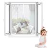Magnetic Insect Screen for Windows, 118 x 190 cm, No Drilling, Full Magnetic Strip, White view 1