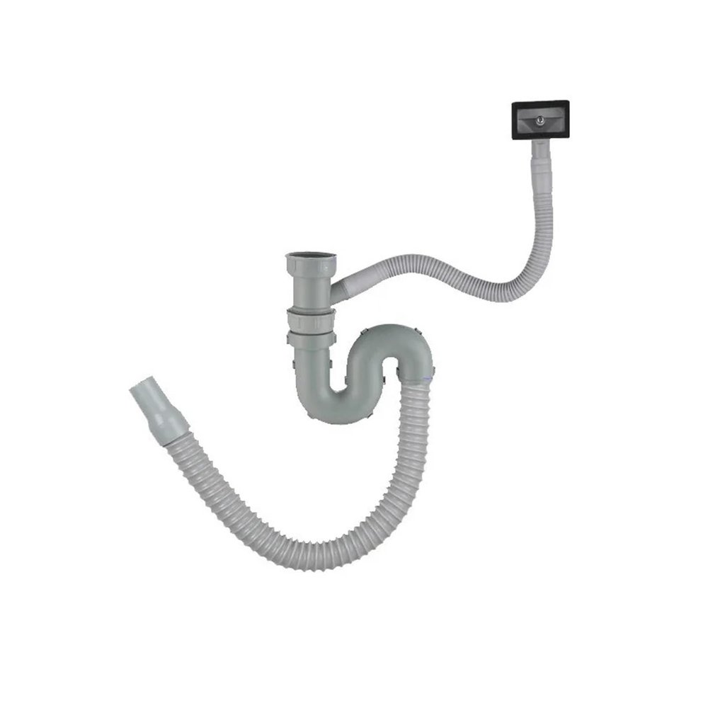 Kitchen Sink U-Shaped Drain Pipe, Single Slot, Double Slot, Drainboard, Filter, Deodorizing Drain Hose, Bathroom Parts (B)