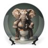 Seated Elephant Porcelain Plate, 17.8 cm, with Display Stand view 1