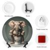 Seated Elephant Porcelain Plate, 17.8 cm, with Display Stand view 3