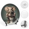 Seated Elephant Porcelain Plate, 17.8 cm, with Display Stand view 4