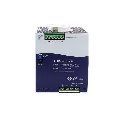 CLEUFWKO TDR-960 Three-Phase Switching Power Supply, 380 VAC to 24/48 VDC, Rail Type, 960 W (TDR-960-24, 24 V)