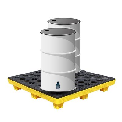 IBOWZ Spill Containment Platforms, Spill Pallets, Modular Platforms with Grating, Leak-Proof Plastic Pallets