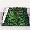 Soft Lightweight Fleece Blanket, 152 × 127 cm, Warm Crocodile-Leather Design view 1