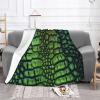 Soft Lightweight Fleece Blanket, 152 × 127 cm, Warm Crocodile-Leather Design view 3