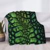 Soft Lightweight Fleece Blanket, 152 × 127 cm, Warm Crocodile-Leather Design view 4
