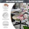 ZIATUBLES Office Chair Cover with 2 Removable Armrest Covers, Hummingbird Pink Floral Print, High Back, Swivel Chair Protector view 3