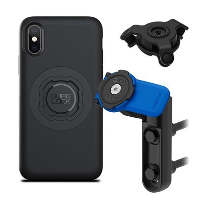 QUAD LOCK Brake Reservoir Clamp Motorcycle Phone Mount with Vibration Dampener and MAG Case for iPhone X/XS