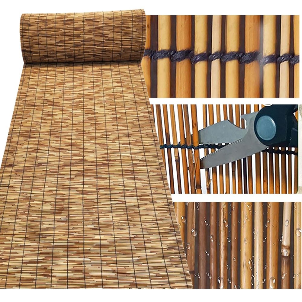 Backyard Privacy Fence, Balcony Reed Screen, Decorative Bamboo Fence, Cut-to-Size, 61 x 200 cm