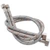 ZIHDKE 2-Pack 1/2-Inch 304 Stainless Steel Braided Faucet Supply Hoses view 1