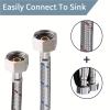 ZIHDKE 2-Pack 1/2-Inch 304 Stainless Steel Braided Faucet Supply Hoses view 3