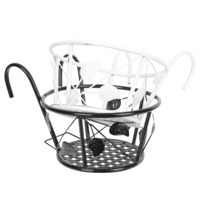 TOYANDONA 2-Piece Black Iron Hanging Flower Pot Holders for Flower Pots and Baskets, Home and Living Room