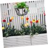 TOYANDONA 2-Piece Black Iron Hanging Flower Pot Holders for Flower Pots and Baskets, Home and Living Room view 3