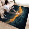 BOHUO 3D Flower Rug, Minimalist Landscape Design, Yellow, 90 x 120 cm view 2