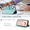 Flip Wallet Case with Strap for Xiaomi Redmi Note 14 Pro 4G, PU Leather, Light Green view 4