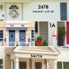 6/7/8-Inch House Numbers, Modern Black Iron Door Sign with Screws view 4