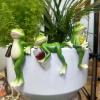 Frog with Wine Glasses, Hanging Flower Pot Decor view 3