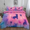 Generic Blush Peony Cat Silhouette Bedding Set, 155 x 220 cm view 2