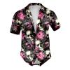 Foweknow Men's Summer Skull Pattern Hawaiian Shirt, Regular Fit, Short Sleeve Button-Down Shirt view 1