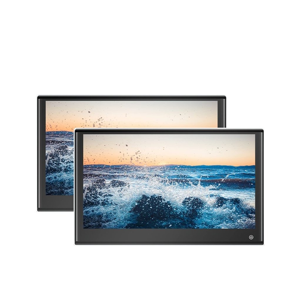 STRAFBRG 4GB + 64GB Headrest Display, 13.3-Inch IPS Touchscreen Rear-Seat Car TV Monitor, 1080p Multimedia Video Player