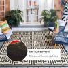 WEITINGKKK Waterproof Outdoor Rug for Garden, Rectangular Patio Deck Rug with Geometric Pattern, C, 60 x 90 cm view 4