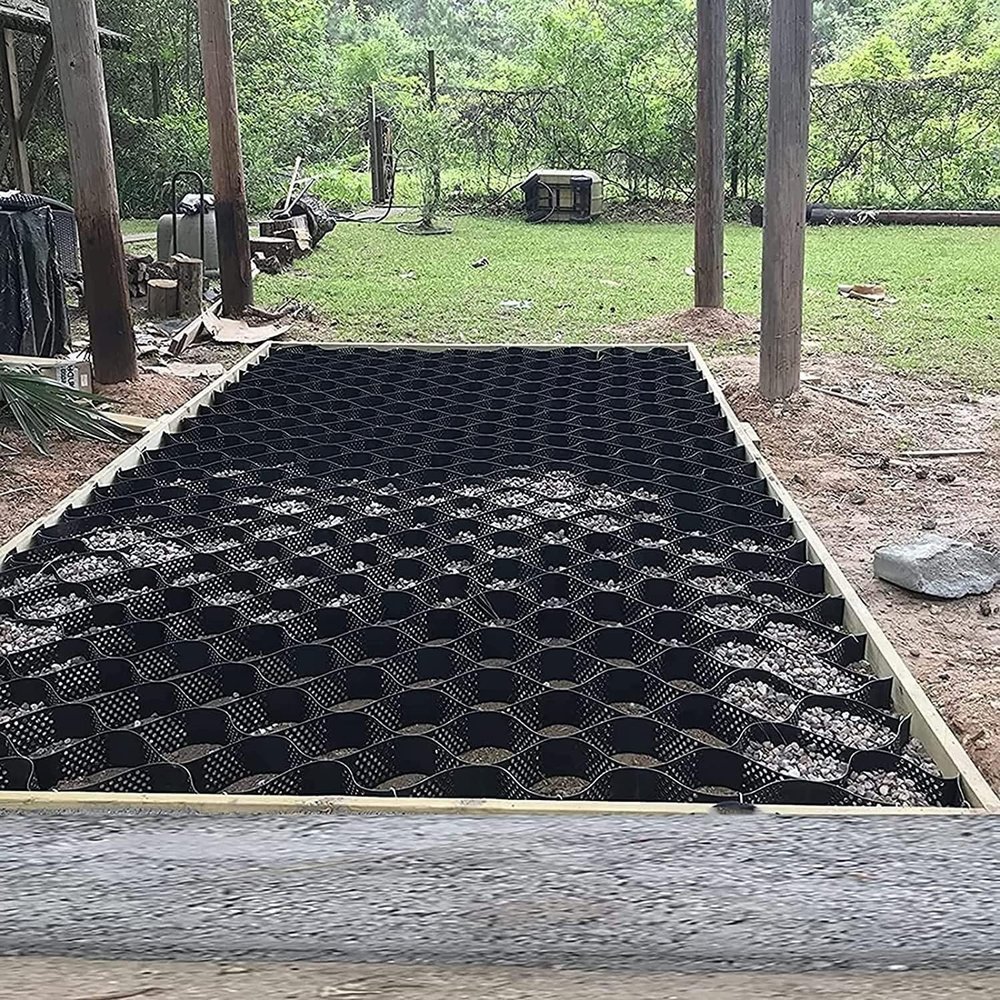 LwsCUiH Stable Land Garden Retaining Wall Grid Stabilizer, HDPE Ground Grid for Shed Bases, Gravel, Terraces and Slopes, 6 m x 6 m (19.5 ft x 19.5 ft)