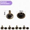 100 Sets 10 mm Double-Cap Rivets, Black Brass Tubular Rivets for DIY, Sewing, Repairs, Bags, Belts & Crafts view 2