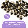 100 Sets 10 mm Double-Cap Rivets, Black Brass Tubular Rivets for DIY, Sewing, Repairs, Bags, Belts & Crafts view 3
