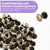 100 Sets 10 mm Double-Cap Rivets, Black Brass Tubular Rivets for DIY, Sewing, Repairs, Bags, Belts & Crafts view 4