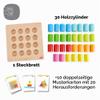 HABA Cylinder Peg Board Game, Ages 2+, 30 Colorful Wooden Blocks & 10 Template Cards, 2012246001 view 2