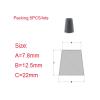 Black/White Conical Silicone Rubber Hole Plugs, 7.8 × 12.5 × 22 mm, Black, 5-Pack view 2