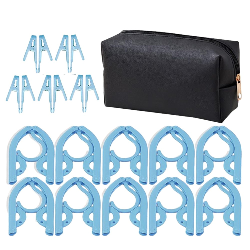 Foldable Travel Hangers, 10-Pack with Clips and Storage Bag