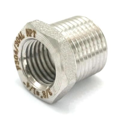 UYCUODLUY 3/8" NPT Male to 1/4" NPT Female 304 Stainless Steel Reducing Bushing, Forged, 3000 PSI