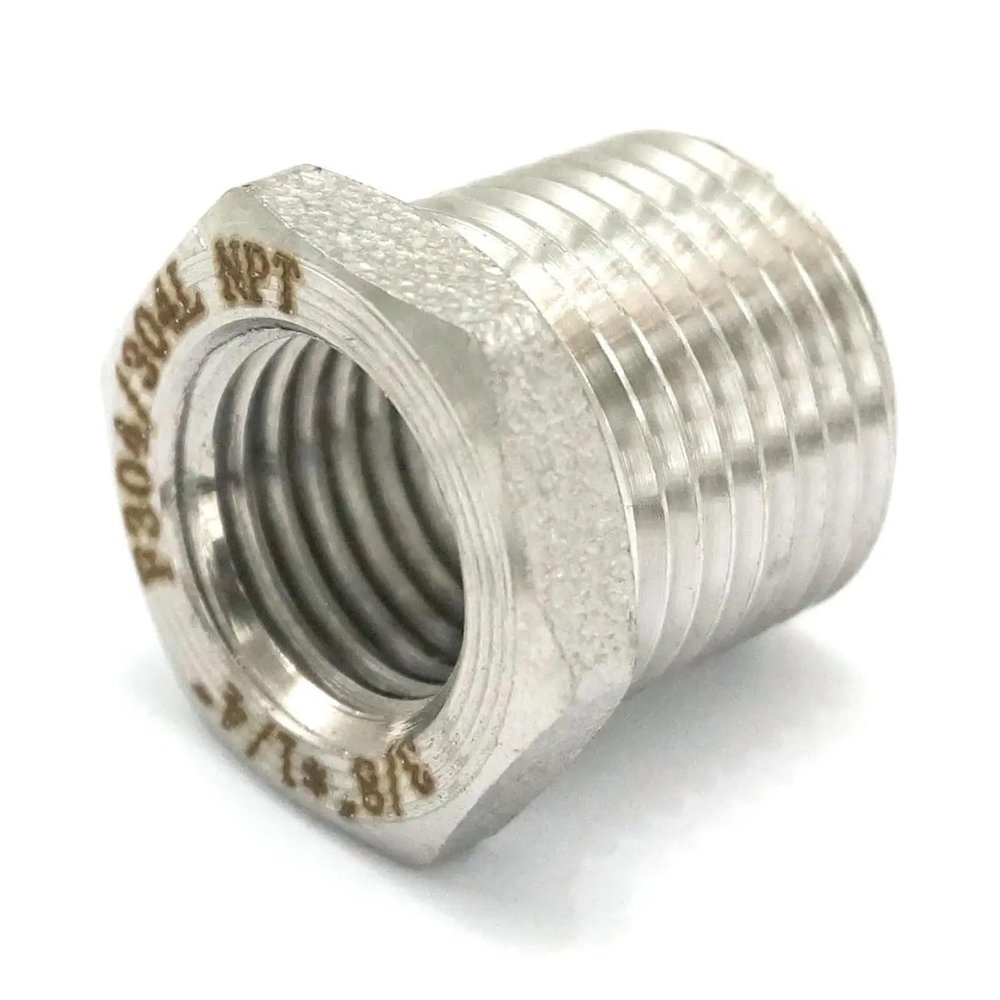 UYCUODLUY 3/8" NPT Male to 1/4" NPT Female 304 Stainless Steel Reducing Bushing, Forged, 3000 PSI
