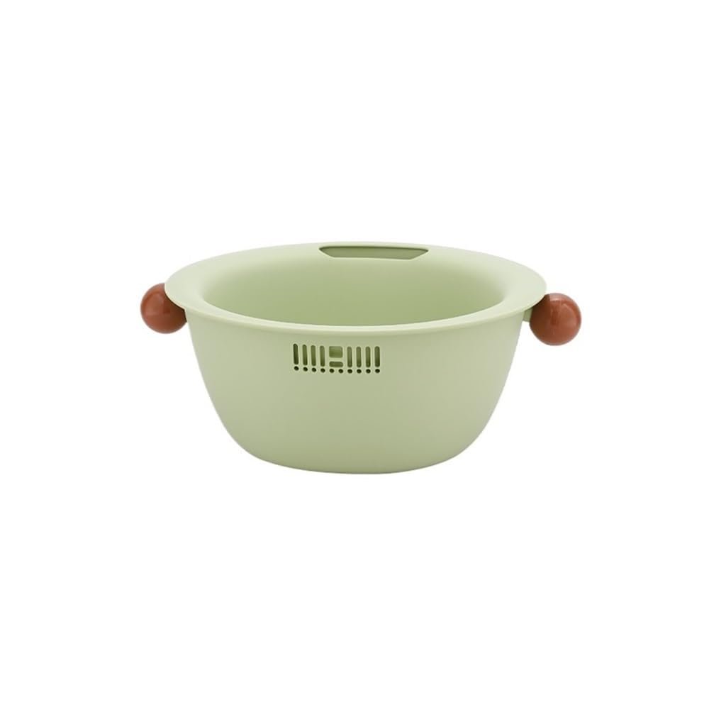 Bamboo Sea Fruit Bowl and Draining Basket, Green