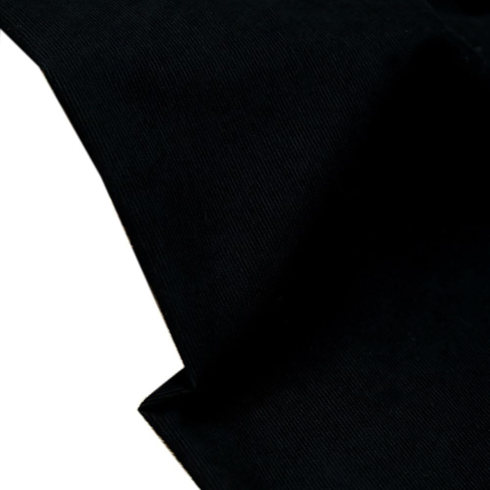 Blausky 3 m x 150 cm Black Polyester Corduroy Fabric