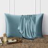 DISANGNI 100% Natural Mulberry Silk Pillowcase for Hair and Skin, Hidden Zipper, Double-Sided 22 Momme Silk, 1 Piece, 50 x 80 cm, Blue Gray view 2