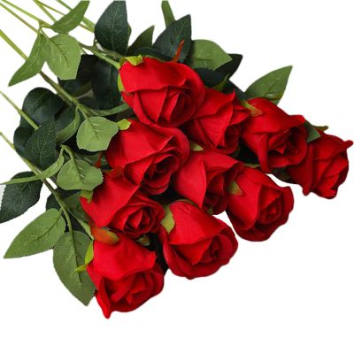 Long-Stem Artificial Roses for Bridal Bouquets and Weddings