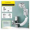 Kitchen Faucet Diverter Valve Adapter with Shower Head Sprayer, Silver, 3 Modes view 4