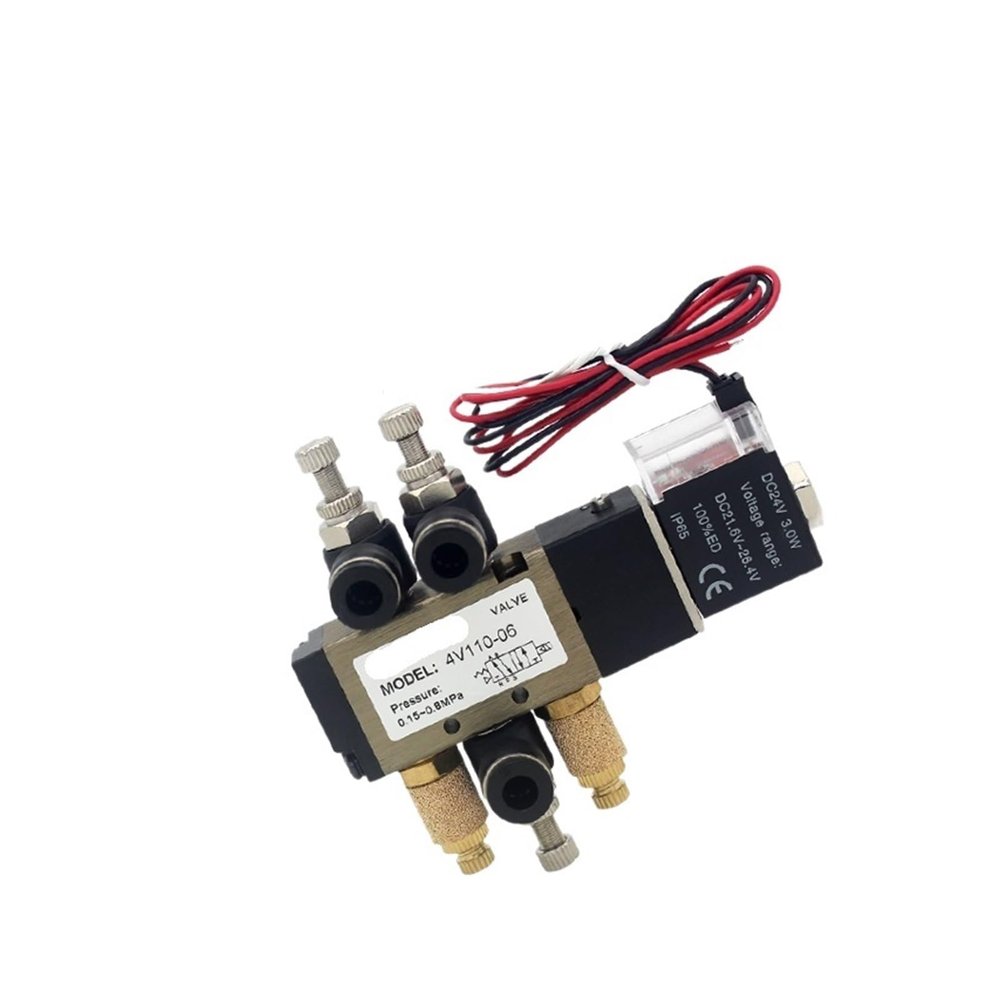 NVSFZGIYG 4V110-06 5-Way 2-Position Pneumatic Solenoid Valve, 1/8 in, DC 12 V, with 4 mm, 6 mm, and 8 mm Fittings (6 mm Fittings-03)