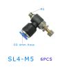 NVSFZGIYG 6-Piece SL Pneumatic Fitting, 1/8" 1/4" 3/8", Cylinder Throttle Valve Speed Controller Pressure Relief Valve Air Hose Connector Regulator (SL4-M5) view 2