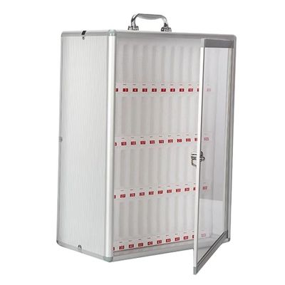 Cell Phone Storage Cabinet, 36/48/60 Compartments, Aluminum Alloy, with Door Locks and Keys, School Classroom Phone Lockbox (Silver-B, 48)