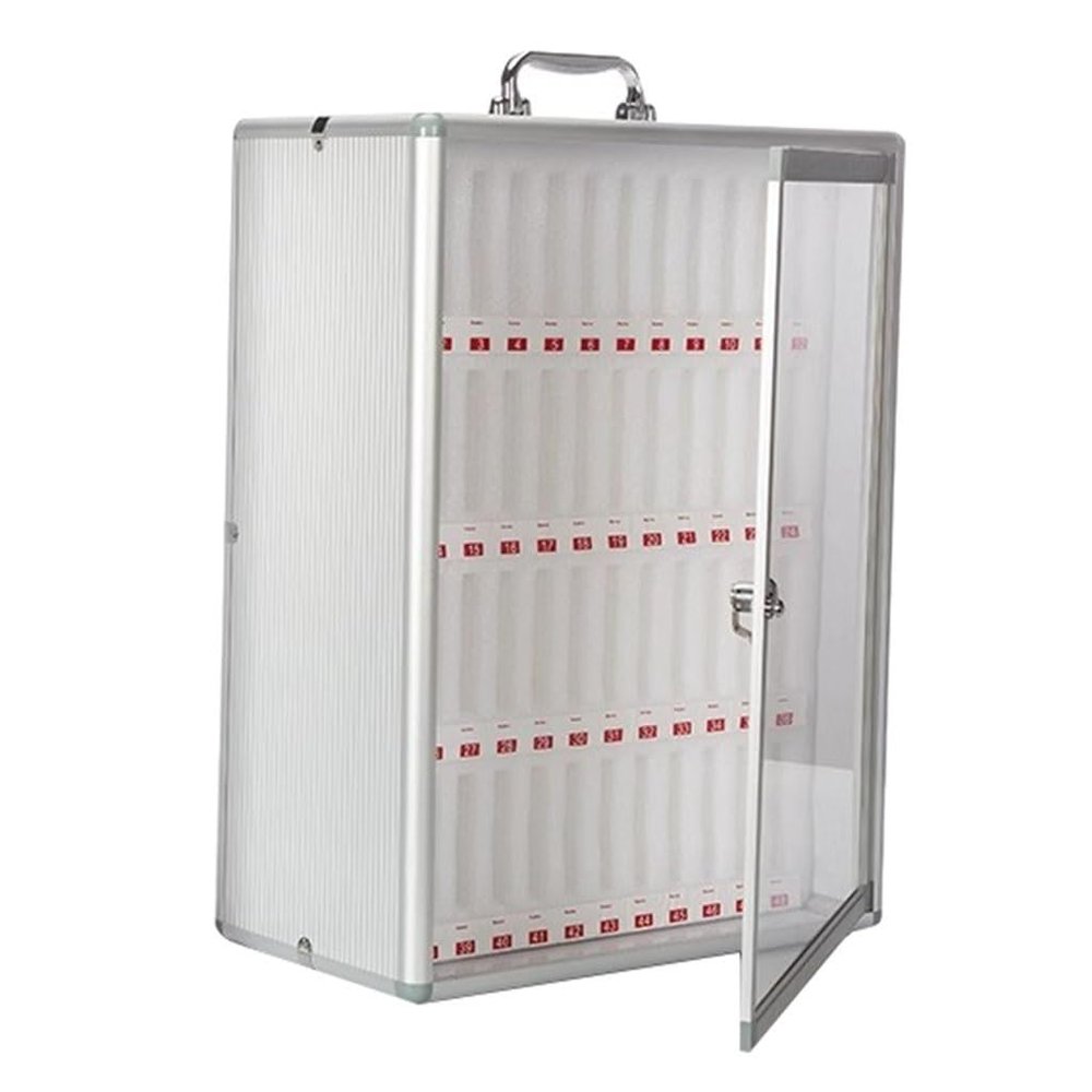 Cell Phone Storage Cabinet, 36/48/60 Compartments, Aluminum Alloy, with Door Locks and Keys, School Classroom Phone Lockbox (Silver-B, 48)