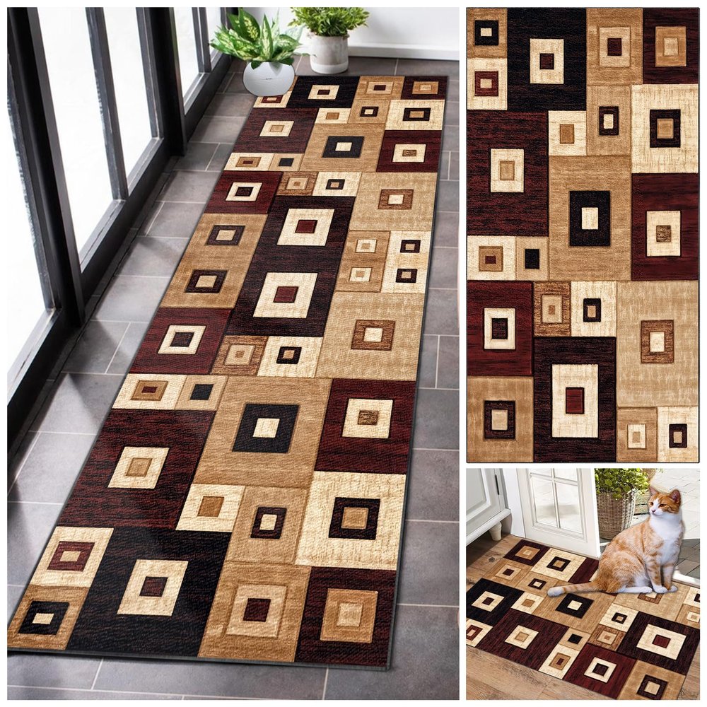 Washable Non-Slip Kitchen Runner Rug, 110 x 250 cm