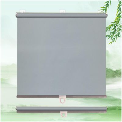 Xrdbfd No-Drill Blackout Roller Shade, Gray, 115 x 150 cm