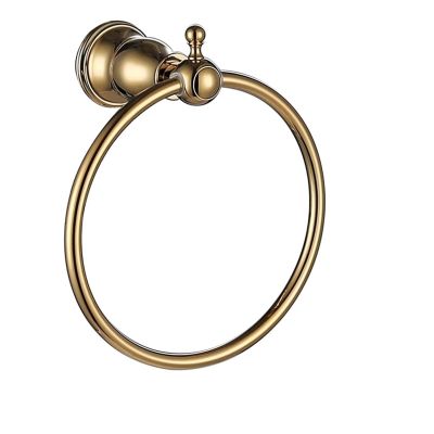 UZAMIRLEX Hanging Towel Holder, Round Wall-Mounted Towel Ring, Antique Classic Bathroom Accessory (Color 5)