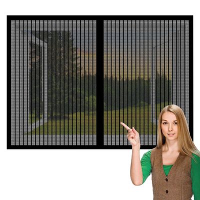 Magnetic Window Insect Screen, 97 x 60 cm, Black