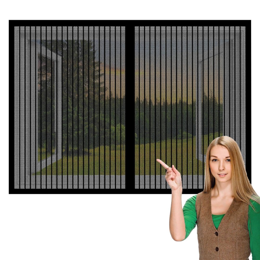 Magnetic Window Insect Screen, 97 x 60 cm, Black