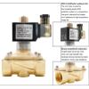 HCVYQMMJ Brass Normally Open Solenoid Valve G3/8" to G2, NBR/EPDM/Viton Seal, AC 220V/DC 12V/24V, IP65, High-Temperature Water Valve (DC 24V-Viton) view 2